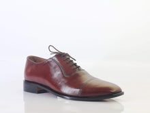 Load image into Gallery viewer, Classic Handmade Men&#39;s Burgundy Leather Cap Toe Lace Up Shoes, Men Dress Formal Shoes