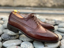 Stylish Handmade Men's Brown Wing Tip Brogue Leather Lace Up Shoes, Men Designer Dress Formal Shoes