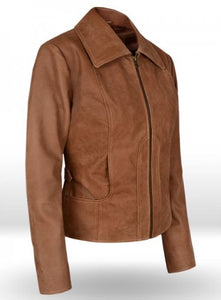 New Stylish Celebrity Leather Brown Jacket For Women, Ladies Leather  Jacket - theleathersouq