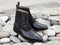 Awesome Handmade Men's Black Leather Suede Cap Toe Button Boots, Men Ankle Fashion Boots