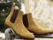 Awesome Handmade Men's Beige Suede Chelsea Boots, Men Ankle Boots, Men Designer Boots