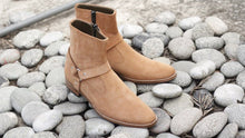 Load image into Gallery viewer, Awesome Handmade Men&#39;s Tan Suede Designer Zipper Boots, Men Fashion Ankle Boots
