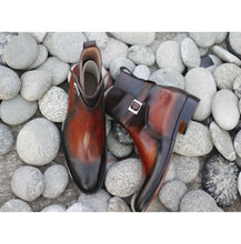 Load image into Gallery viewer, Awesome Handmade Men&#39;s Brown Leather Jodhpur Boots, Men Fashion Dress Ankle Boots
