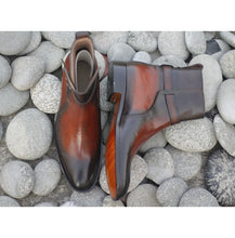 Load image into Gallery viewer, Awesome Handmade Men&#39;s Brown Leather Jodhpur Boots, Men Fashion Dress Ankle Boots