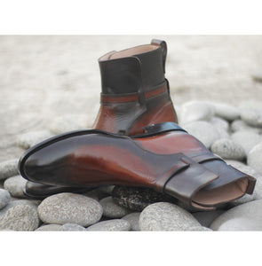 Awesome Handmade Men's Brown Leather Jodhpur Boots, Men Fashion Dress Ankle Boots