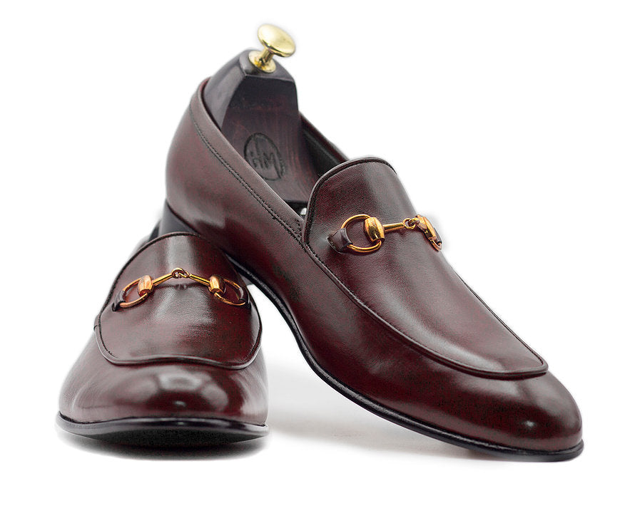 New Stylish Men's Handmade Burgundy Leather Round Toe Loafers, Men Dress Formal Party Loafers