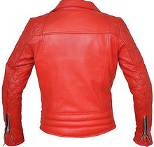 Load image into Gallery viewer, New Women red biker Leather Jacket, stylish women leather jacket - theleathersouq