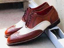 Load image into Gallery viewer, Stylish Handmade Men’s Leather Lace Up Dress Shoes, Men’s Brown Brogue Stylish Shoes - theleathersouq