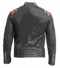 Load image into Gallery viewer, New Men&#39;s Retro 3 Cafe Racer Biker Vintage Motorcycle Distressed Moto Leather Jacket - theleathersouq
