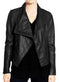 Stylish Women's Black Wide Collar Leather Jacket,Fashion Zipper Women Leather Jacket - theleathersouq