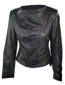 Stylish Brand New Women's Fashion Motorcycle Cow Leather Slim fit Jacket - theleathersouq