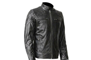 New Men's Genuine Lambskin Black Leather Biker Jacket Inspired by David Beckham - theleathersouq