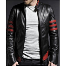 Load image into Gallery viewer, X-Men Origins Wolverine Red Black Leather Jacket, Men&#39;s Leather Jacket - theleathersouq