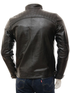 Stylish Men’s Black Biker Leather Jacket, Handmade Genuine fashion biker jacket - theleathersouq